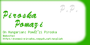 piroska pomazi business card